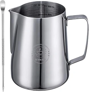 Stainless Steel Milk Frothing Pitcher 32oz (900ml) for Latte Art