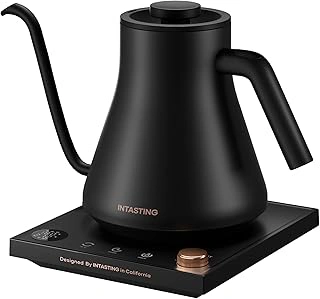 INTASTING Gooseneck Electric Kettle with ±1℉ Temperature Control, 0.9L, Black