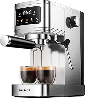 SHARDOR Espresso Machine with Milk Frother, Touchscreen, and 20 Bar Pressure