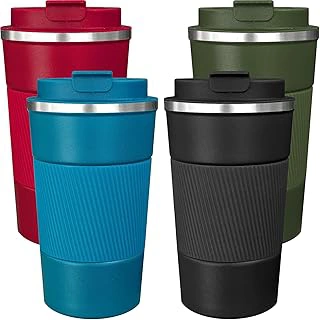 4 Pack Insulated 17oz Stainless Steel Travel Coffee Tumbler with Lid