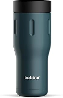 BOBBER 16 oz Stainless Steel Coffee Travel Mug – Leak-Proof, Spill Proof, Vacuum Insulated Coffee Tumbler for Car, Men – Dishwasher Safe Mug, Fits Car Cup Holder, Keeps Hot for 8 Hours (Teal)