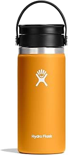 Hydro Flask Flex Sip Coffee Tumbler – Insulated Stainless Steel, Non Spill, Leak Proof Travel Coffee Cup 16 Oz Fossil Brown