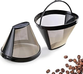 2 Pack Gold Metal Permanent Reusable Coffee Filters