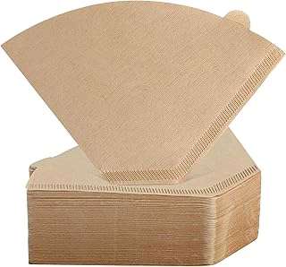 Clinuse 200Pcs Unbleached Cone #4 Disposable Paper Coffee Filters