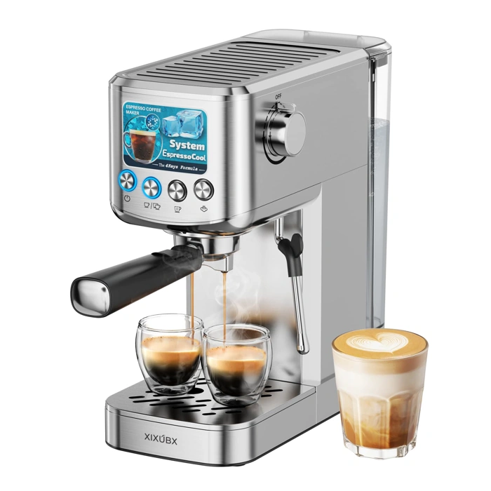 XIXUBX 20 Bar Stainless Steel Espresso Machine with Milk Frother, 42 oz Tank