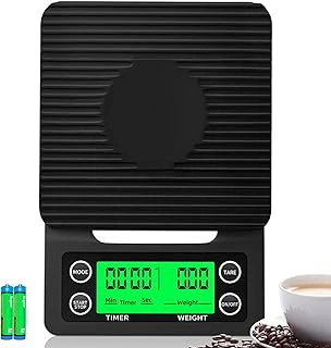 Digital Coffee Scale with Timer for Drip Espresso & Pour Over, 3kg, Black