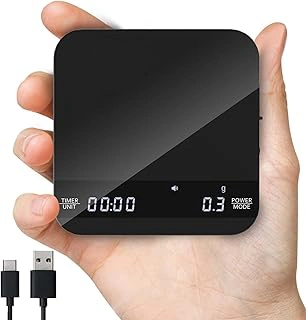 Mini Rechargeable Coffee Scale with Auto Timing and Brewing Assist Modes