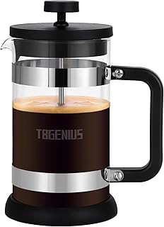TBGENIUS 21 oz Borosilicate French Press Coffee Maker, Black