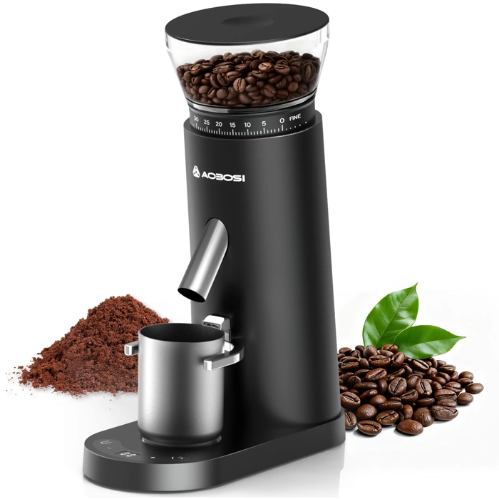 AAOBOSI Cordless Conical Burr Coffee Grinder with 60 Grind Settings