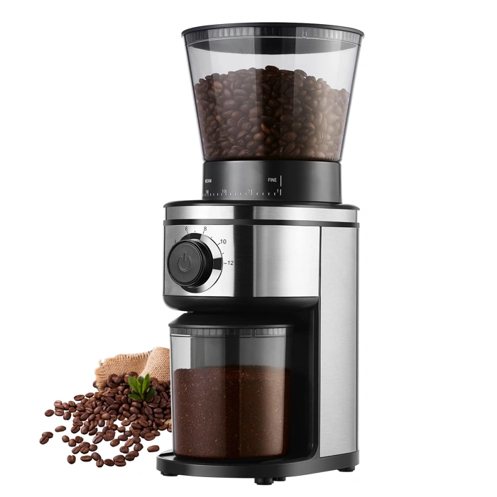 Electric Conical Burr Coffee Grinder with Adjustable Grind