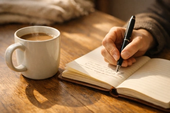 A step-by-step morning routine that pairs your coffee with a simple brain dump to clear mental clutter before the chaos starts.