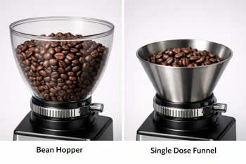 Compare hopper and single dose grinders to find which design fits your brewing habits and priorities.