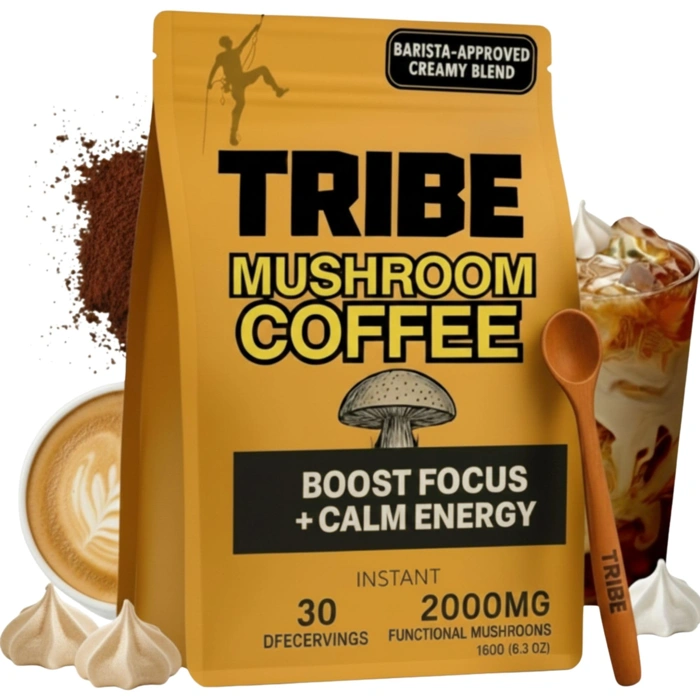 TRIBE Instant Mushroom Coffee with MCT Oil & Adaptogens (30 Servings)