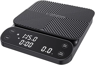 Maestri House S3 Coffee Scale with Timer, 3kg/0.1g Rechargeable Digital Scale, 3 Brew Modes, Adjustable Ratios & Flow Rate Display, Barista-Grade for Pour-Over, Espresso, French Press – Black